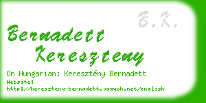 bernadett kereszteny business card
